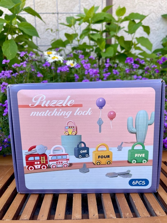 unknown Other - Montessori 6 piece educational toy set featuring vehicle shaped locks and key